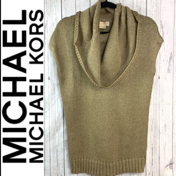 Michael Kors Tops - Michael Kors gold Cowl neck sleeveless sweater Sm